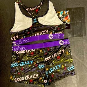 Women’s Ethika 2 piece bar and shorts set.